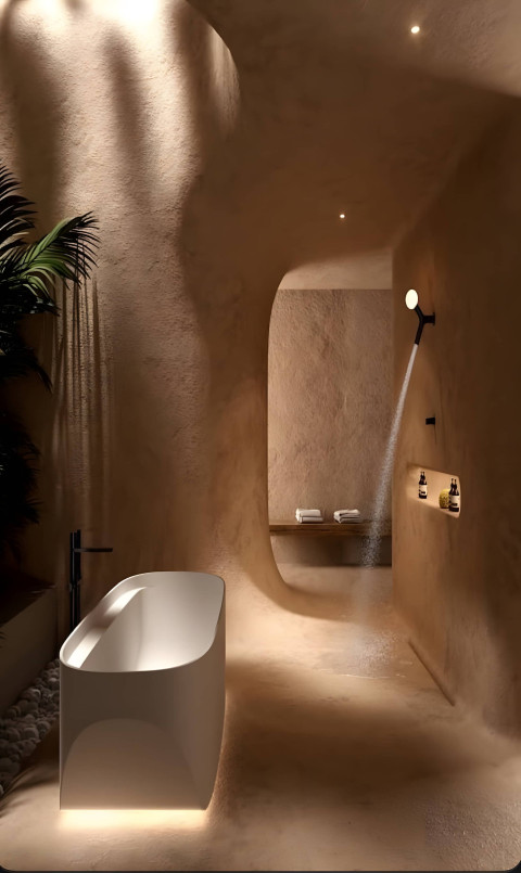 Small Space Bathroom Mobile Wallpaper in 4K