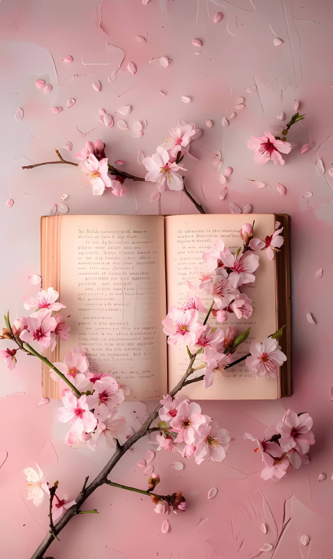 Adorable Book Pink Mobile Wallpaper for Sweet Device