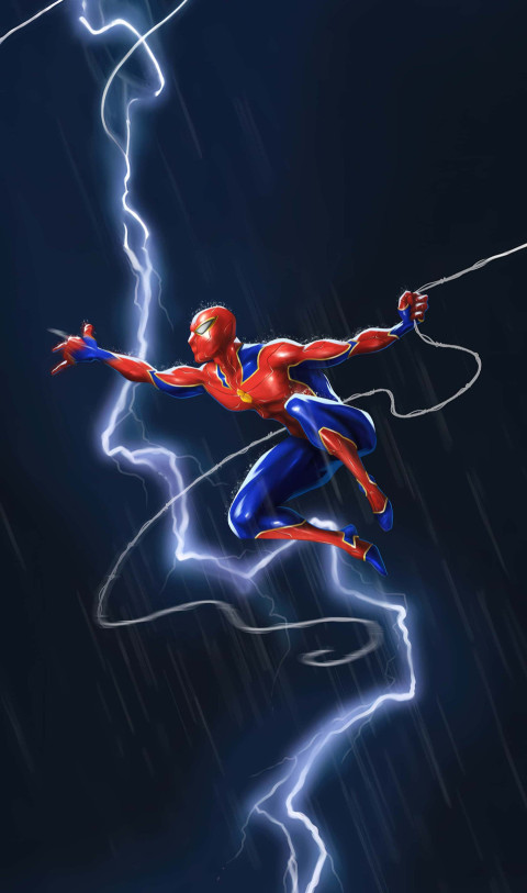 Spiderman Leaping Over Skyscrapers in HD