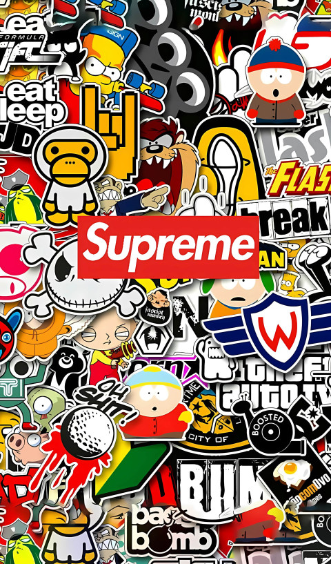 Supreme cartoon 4k wallpaper