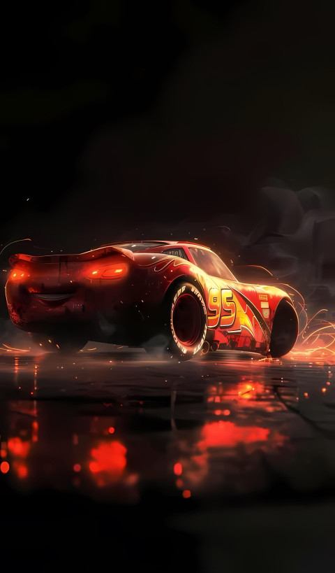 Lightning McQueen iPhone Speed Pic 4K
