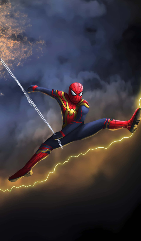 Spiderman High Flying Picture for Phone Wallpaper