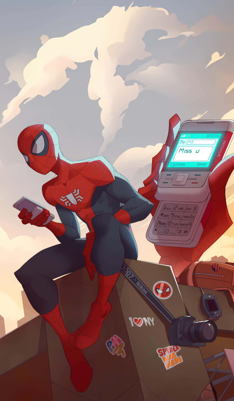 Spiderman Heroic Mood-Off Scene in HD Image