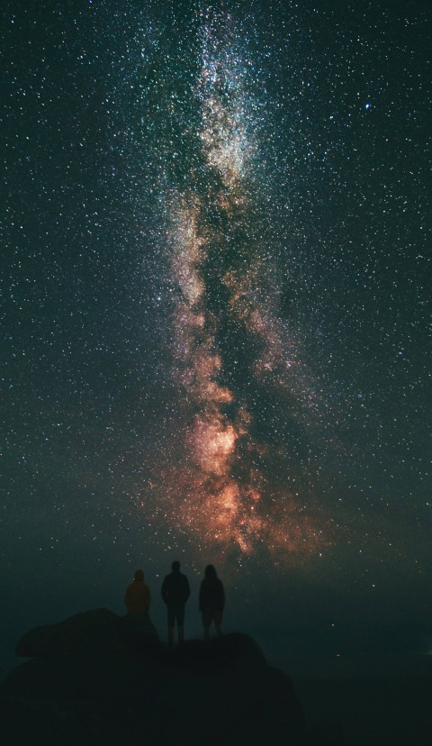 Starry Sky Above Mountains Background 4K