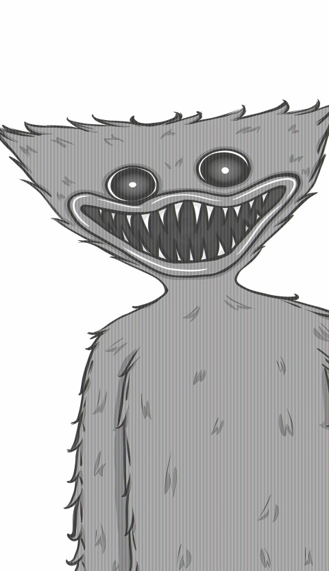 Download B&W Poppy Playtime Wallpaper Now Free