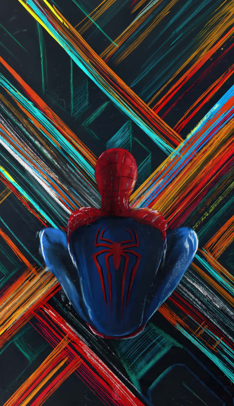 Spiderman Classic Web Slinging Pose Background