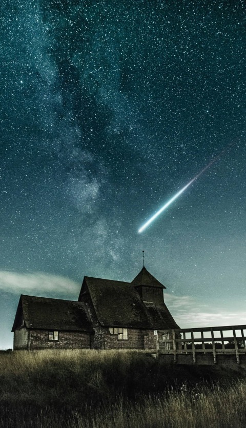 Starry Sky Over City Wallpaper