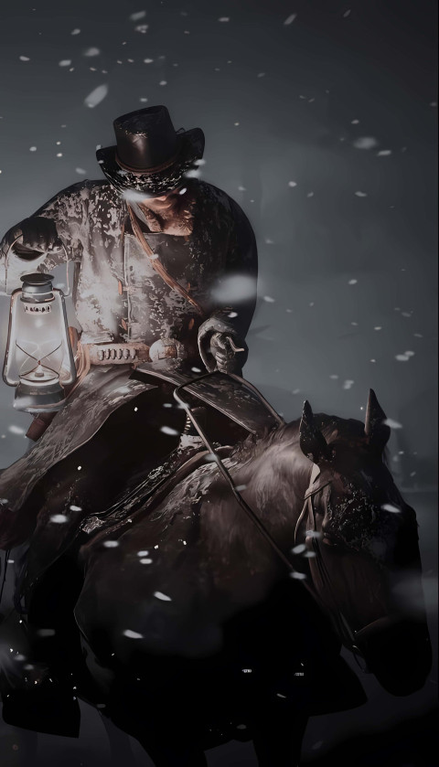 Cowboy in West Scene Wallpaper