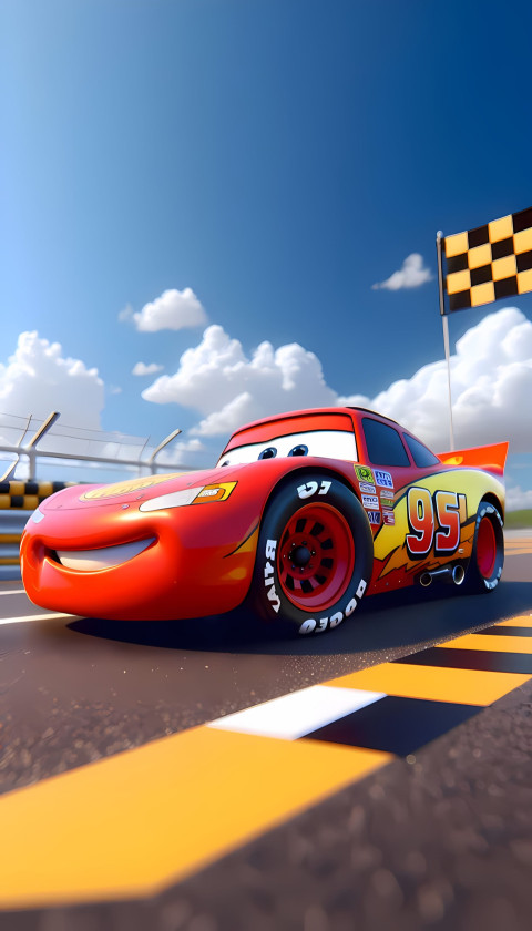 Lightning McQueen iPhone Flash Image