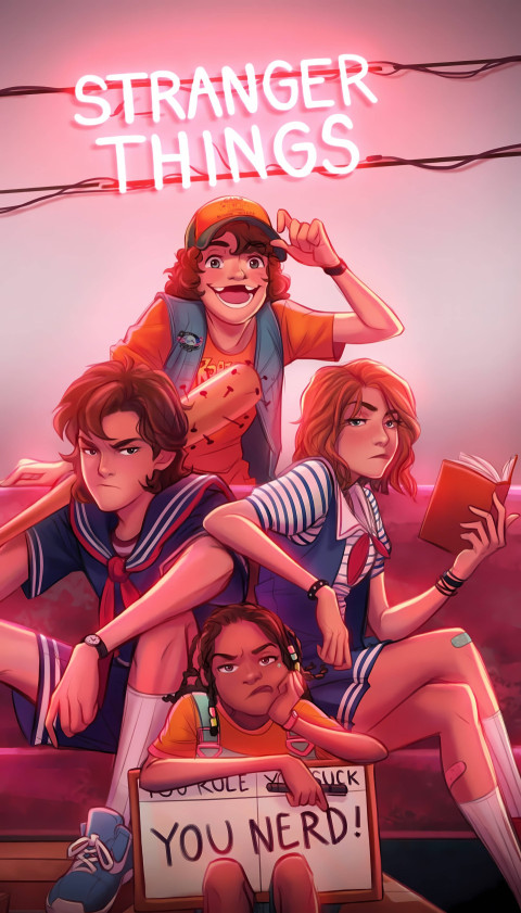 Stranger Things Squad 4K Wallpaper Smartphone
