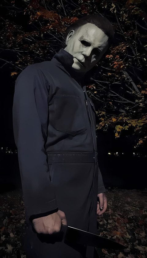 Michael Myers Scary Mask Close-Up Wallpaper