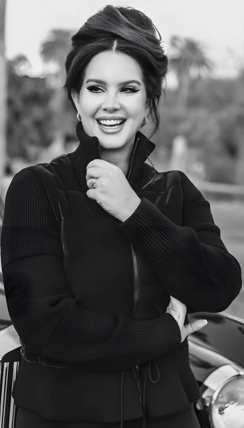 Black & White Lana Del Rey 4K Photo Image for Phone