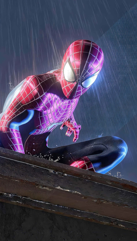 Spiderman Heroic Leap Across Buildings Picture