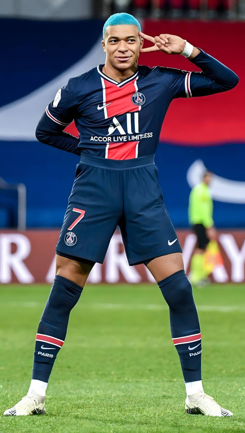 Stylish Kylian Mbappé Phone Background Photo