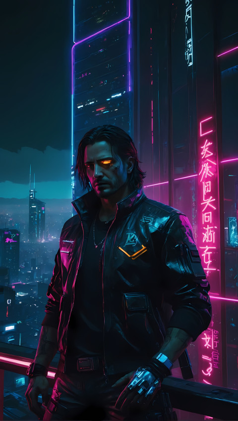 Futuristic Neon Cyberpunk Wallpaper 4K