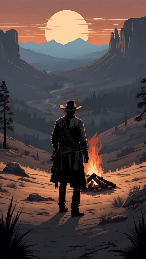 Cowboy Under Big Sky Wallpaper