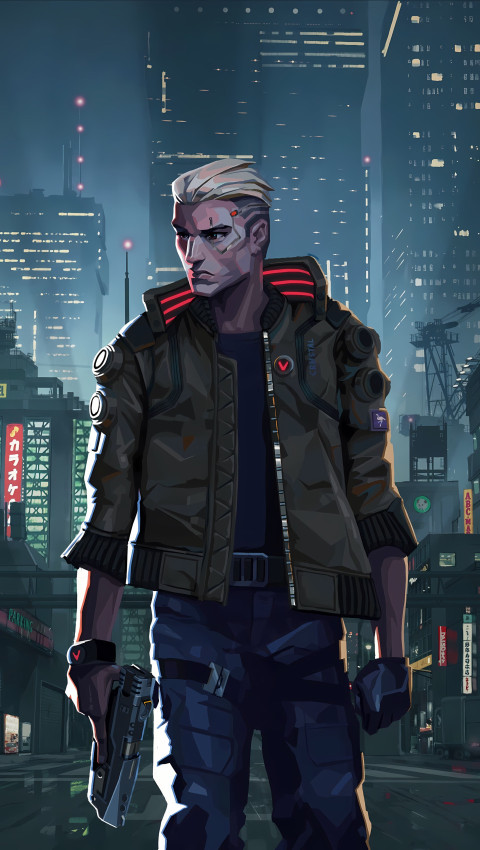 Vibrant Cyberpunk Neon View 4K Wallpaper for Device