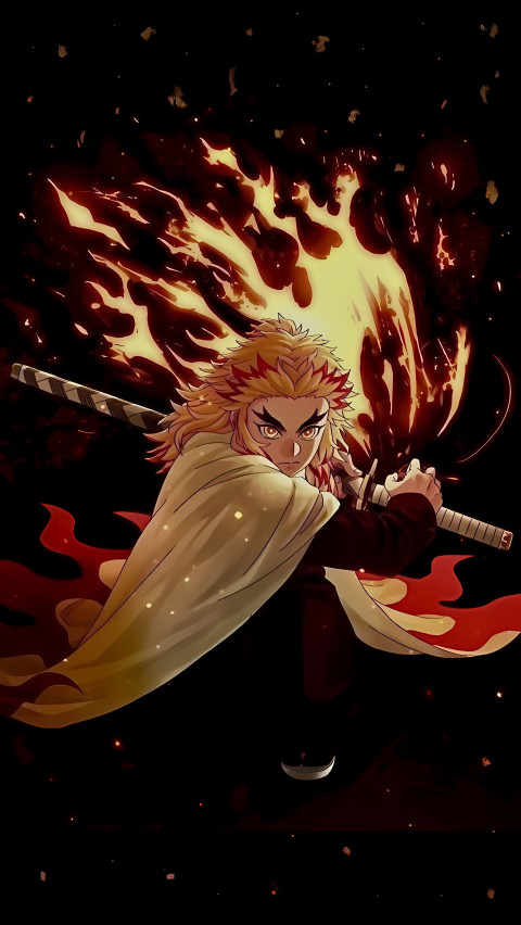 Intense Rengoku Gaze Mobile Image