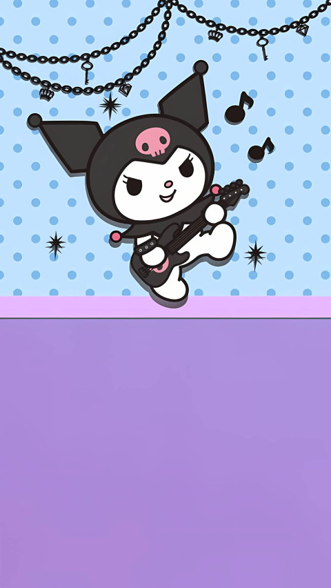Kuromi Wallpaper with Guitar