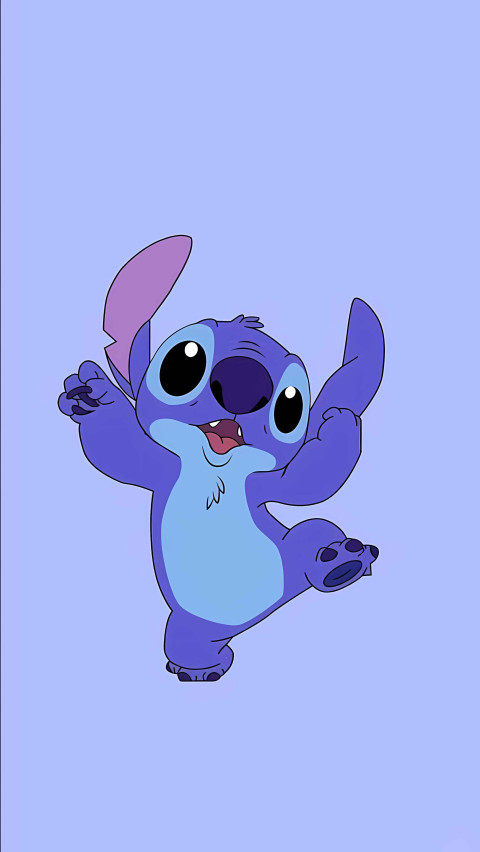 Adorable Purple Stitch Phone Wallpaper