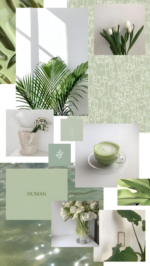 Sage Green Solid Color Wallpaper