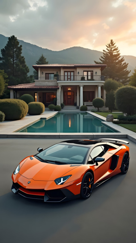 Wide Angle Lambo Mobile Wallpaper