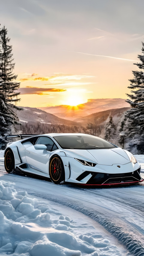 White Lamborghini 4K Mobile Picture