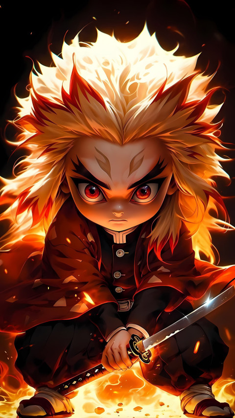 Flame Effect Rengoku Mobile Art