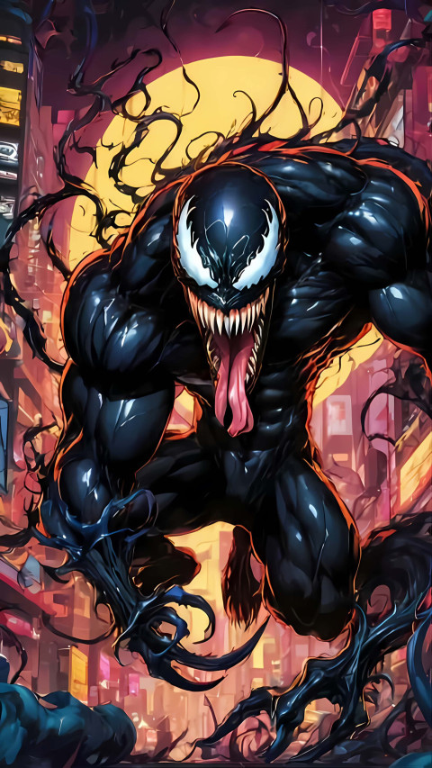 Venom Action Wallpaper in 4K