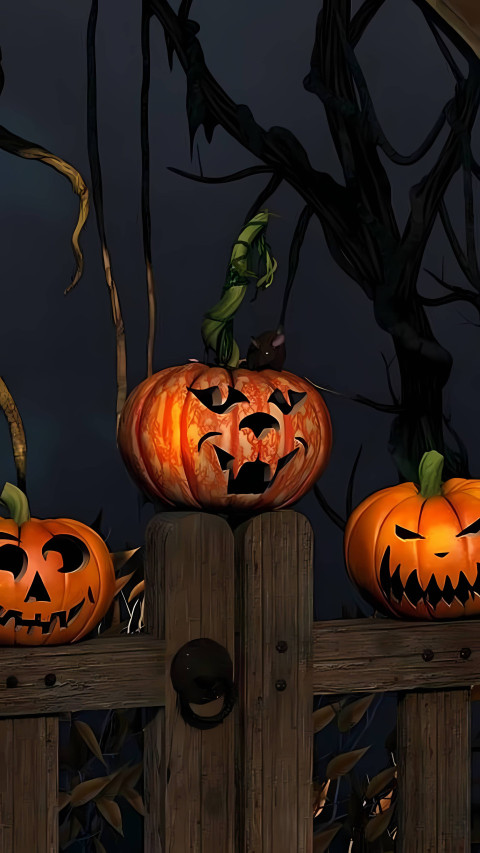 4K Creepy Forest Halloween Mobile Image