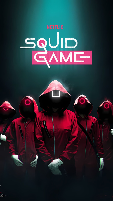 Squid Game 4K Pink Soldiers Phone Background