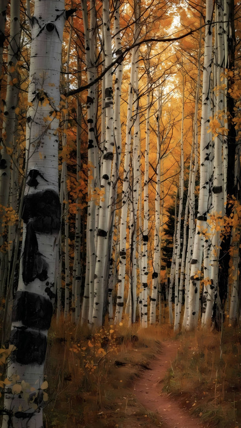 4K Golden Leaves Falling in the Forest