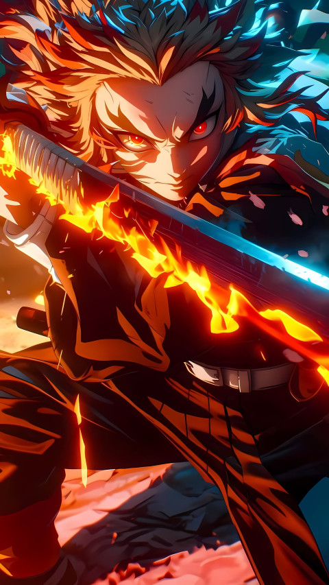 Calm Rengoku Flame Mobile Wallpaper