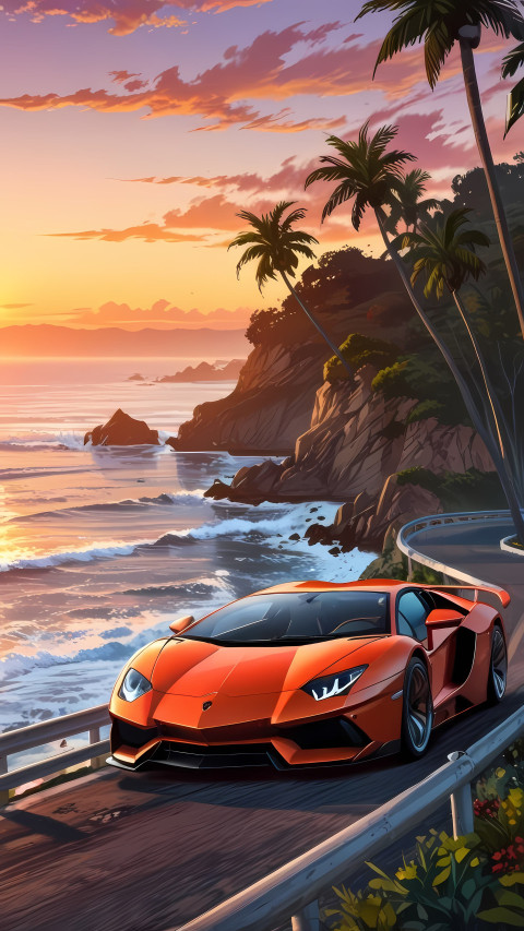 Red Lamborghini Side Look Mobile