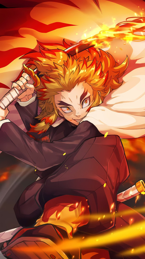 Kyojuro Rengoku Fighting Pose HD