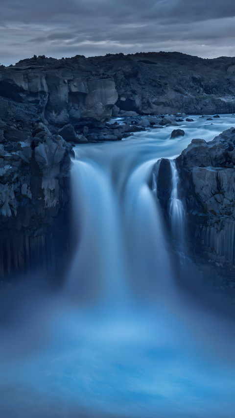 Waterfall Scene Mobile Background