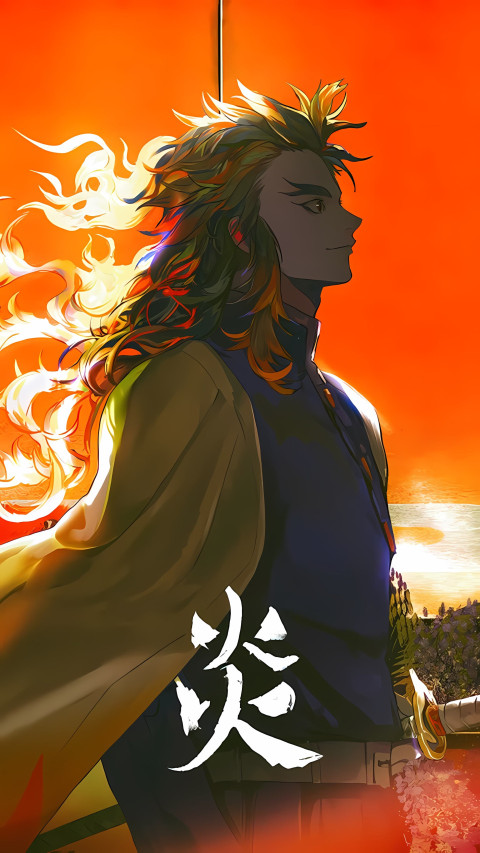 Rengoku Eyes Close Up for Mobile