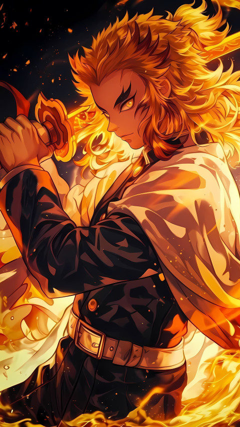 Stylish Rengoku Mobile Background
