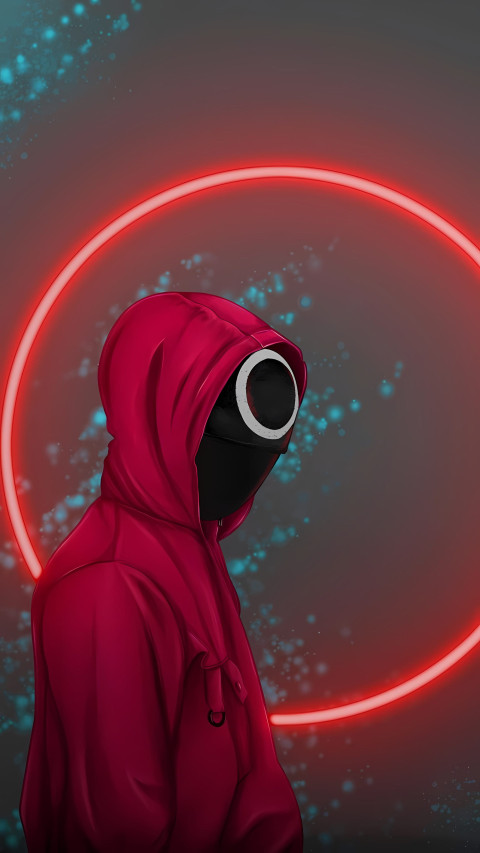 Circle Masked Guard Squid Game HD Background