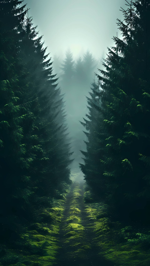 Lush Green Forest Mobile Background