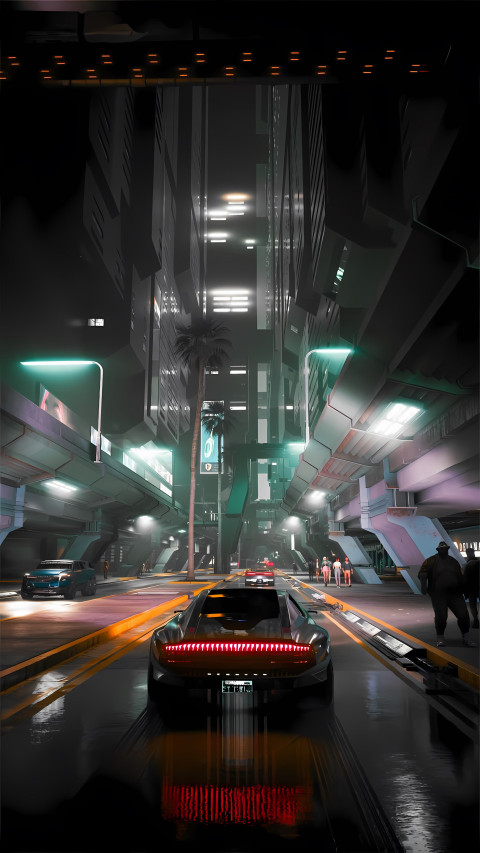 Stunning Car Cyberpunk Art for Phone Wallpaper 4K