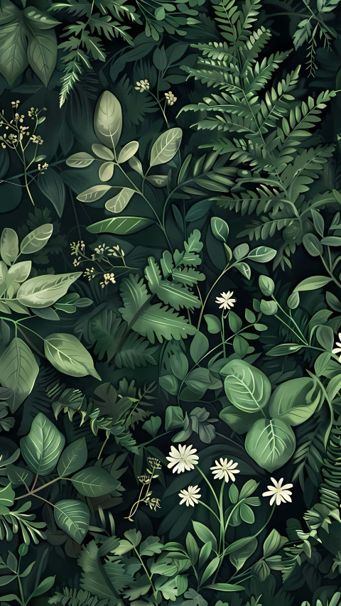 Towering Trees in a Dense Jungle Wallpaper