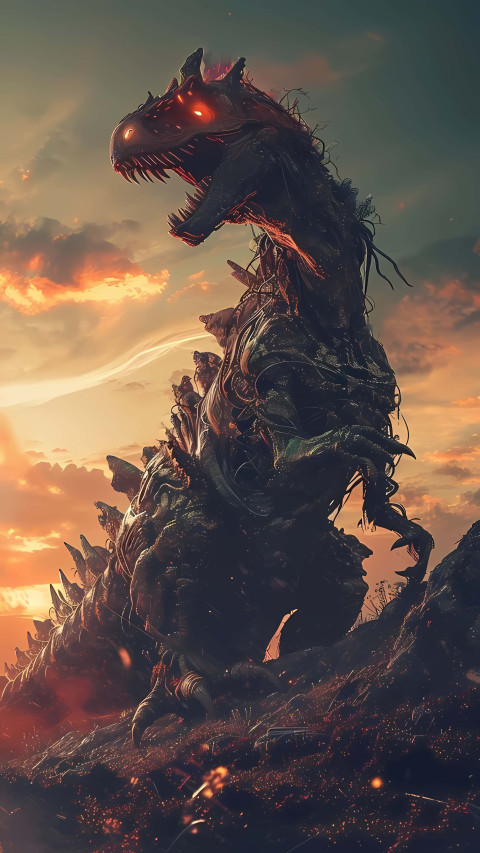 Epic Dinosaur Angry Scene Wallpaper