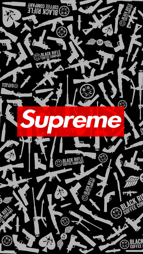 High-Quality Supreme with Guns Graffiti 4k Design