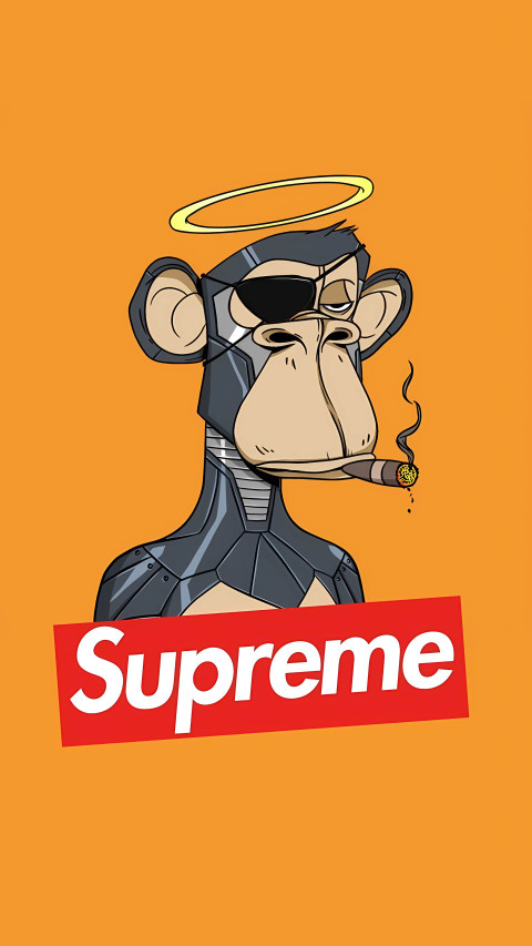 Supreme Bad Monkey with Red logo 4k Image your Mobile