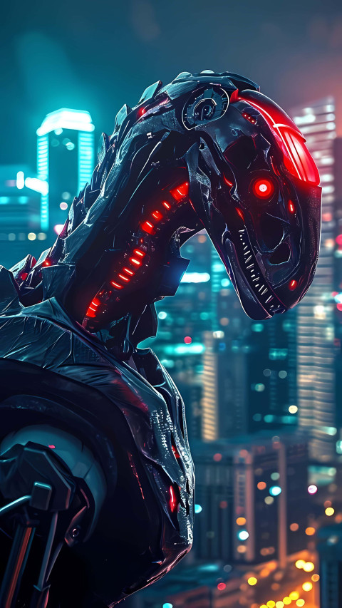 3D Dinosaur in a Sci Fi World Wallpaper 2K