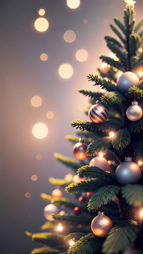 Stunning Christmas Tree with Ornaments for Phone