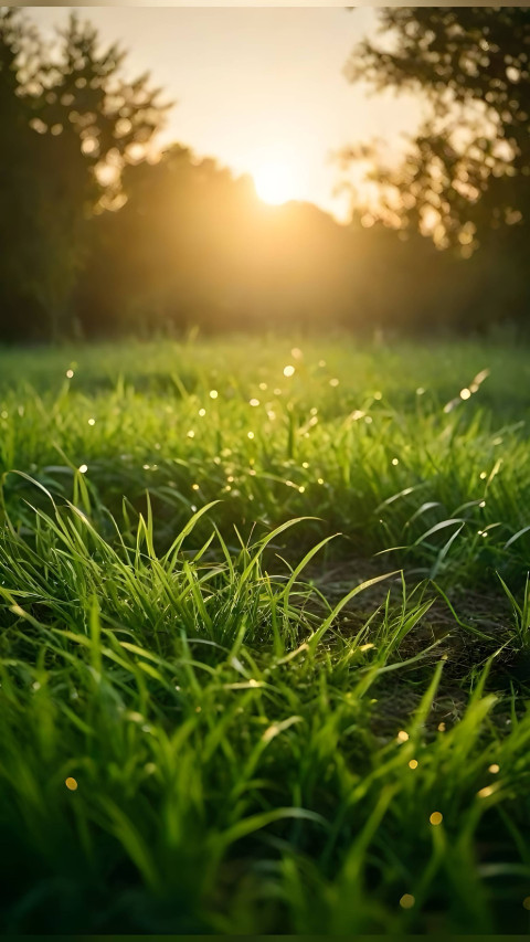 Sunlit Green Lawn Wallpaper for Phones
