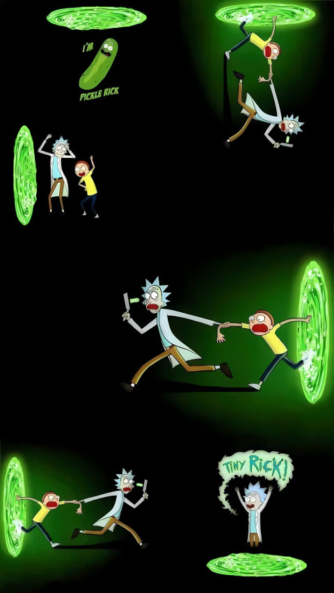 Rick and Morty Minimal Art Wallpaper