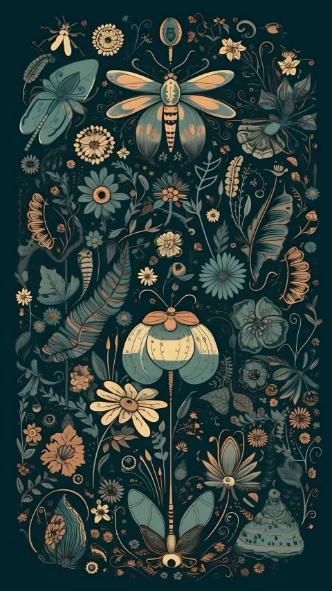 Colorful Blooms Botanical Garden Digital Art Picture